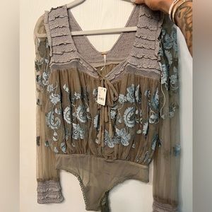 Free people bodysuit floral brand new with tags